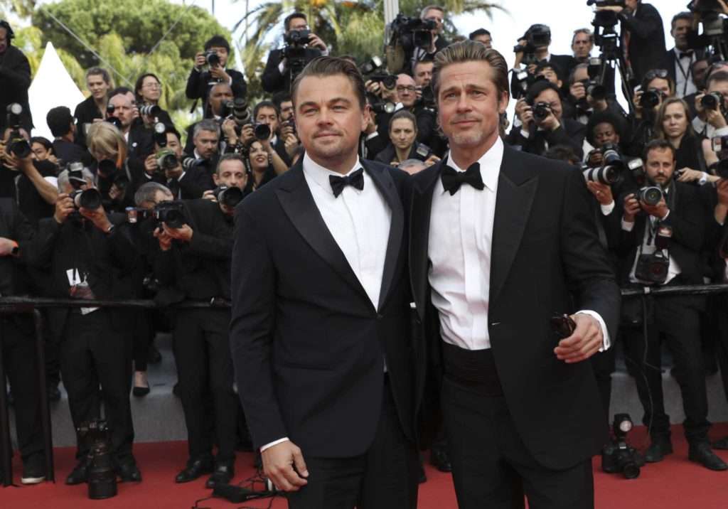 Leonardo DiCaprio (L) and Brad Pitt (R) at Cannes