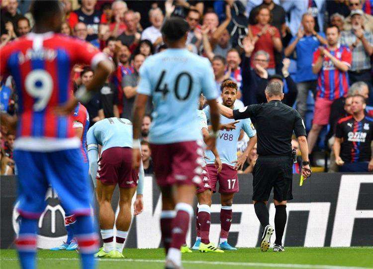 Trezeguet sent off in Aston Villa's clash against Crystal Palace