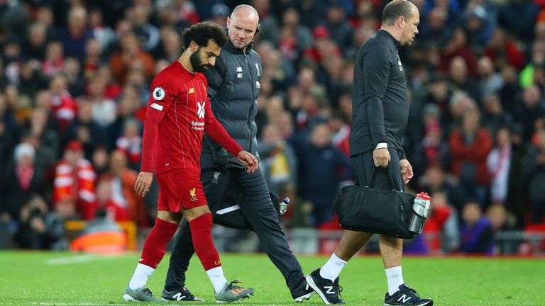 Salah limped off after scoring the winning goal against Tottenham 