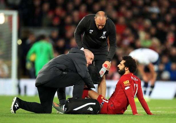 Salah suffered a recurrence of his ankle injury against Tottenham