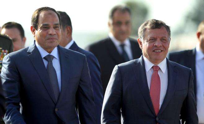 Sisi Jordanian King arrives in Egypt