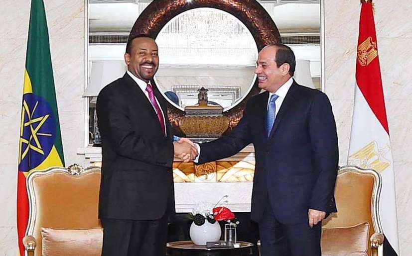 Sisi and the-Ethiopian Prim Minister Abiy Ahmed in the Chinese capital Beijing- File Photo