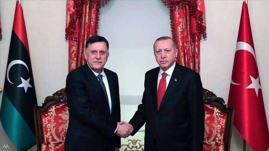 Turkey Libya Al-Sarraj, head of AlWefaq Gov. in Libya with Turkish President