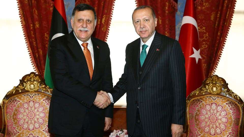 Tunisian Sarraj Libya Turkish president with Fayez Al-Sarraj
