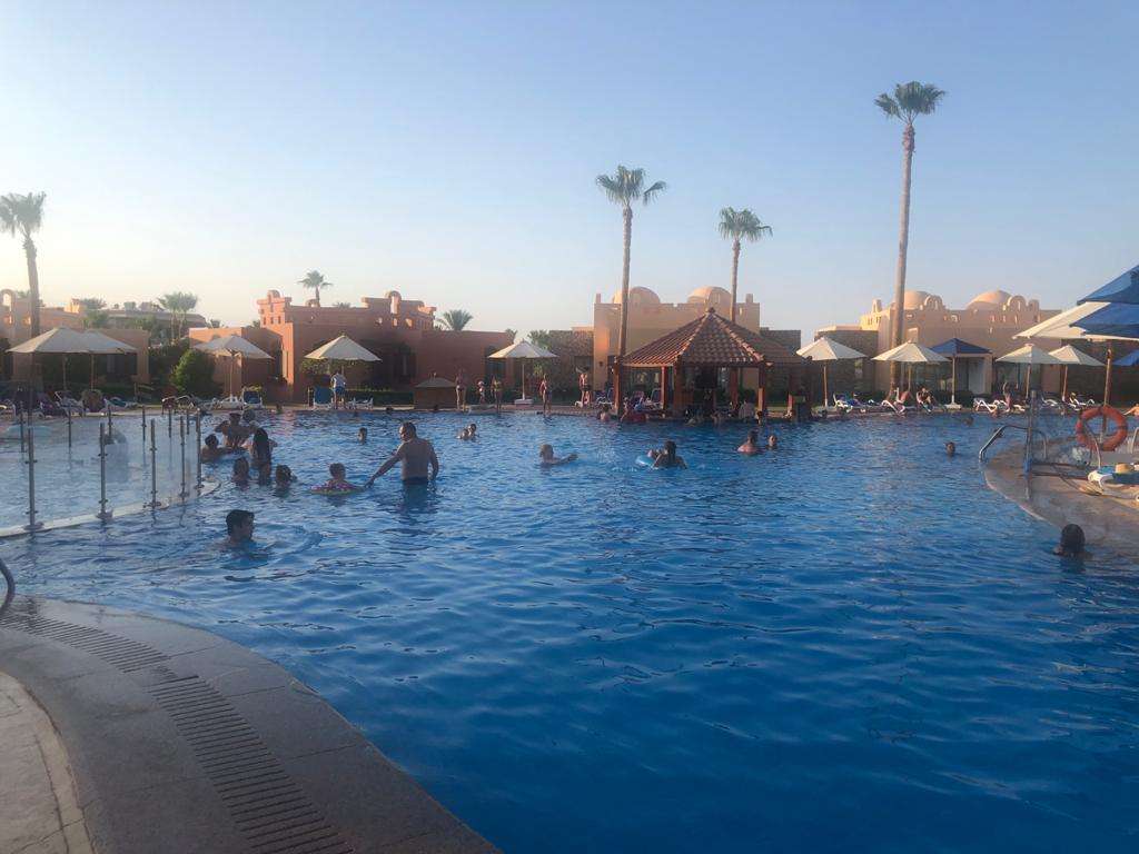 Tourists Enjoy Their Holiday at an Egyptian Hotel