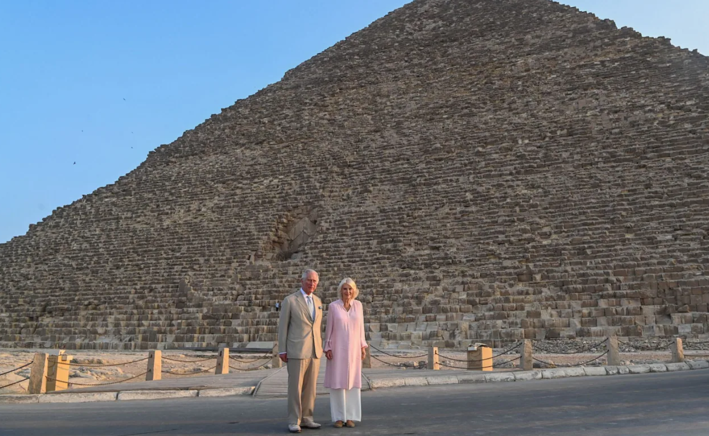 Prince Charles and Duchess Camilla Visit Pyramids