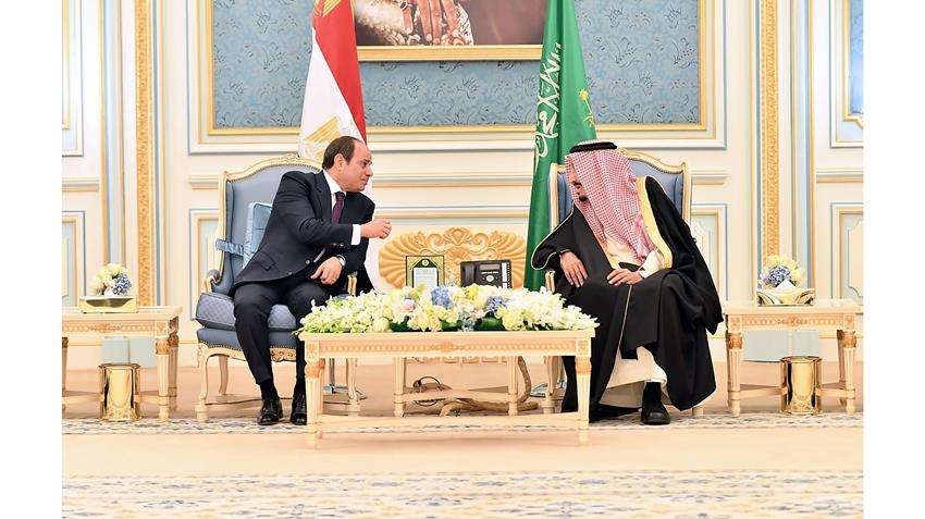 Today, in Riyadh, President Abdel Fattah El-Sisi met with the Custodian of the Two Holy Mosques, Saudi King Salman bin Abdulaziz Al Saud.